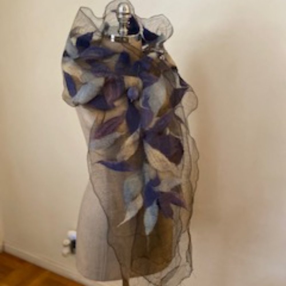 NWOT DESIGNER SILK ORGANZA & MERINO WOOL FELT